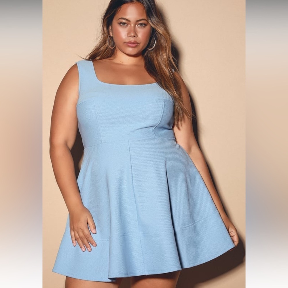 Lulu’s Periwinkle Skater Dress - Plus Size